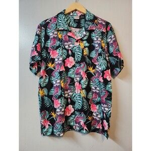 NWT Marvel Venom Short Sleeve Hawaiian Floral Button Front Shirt Men's Medium